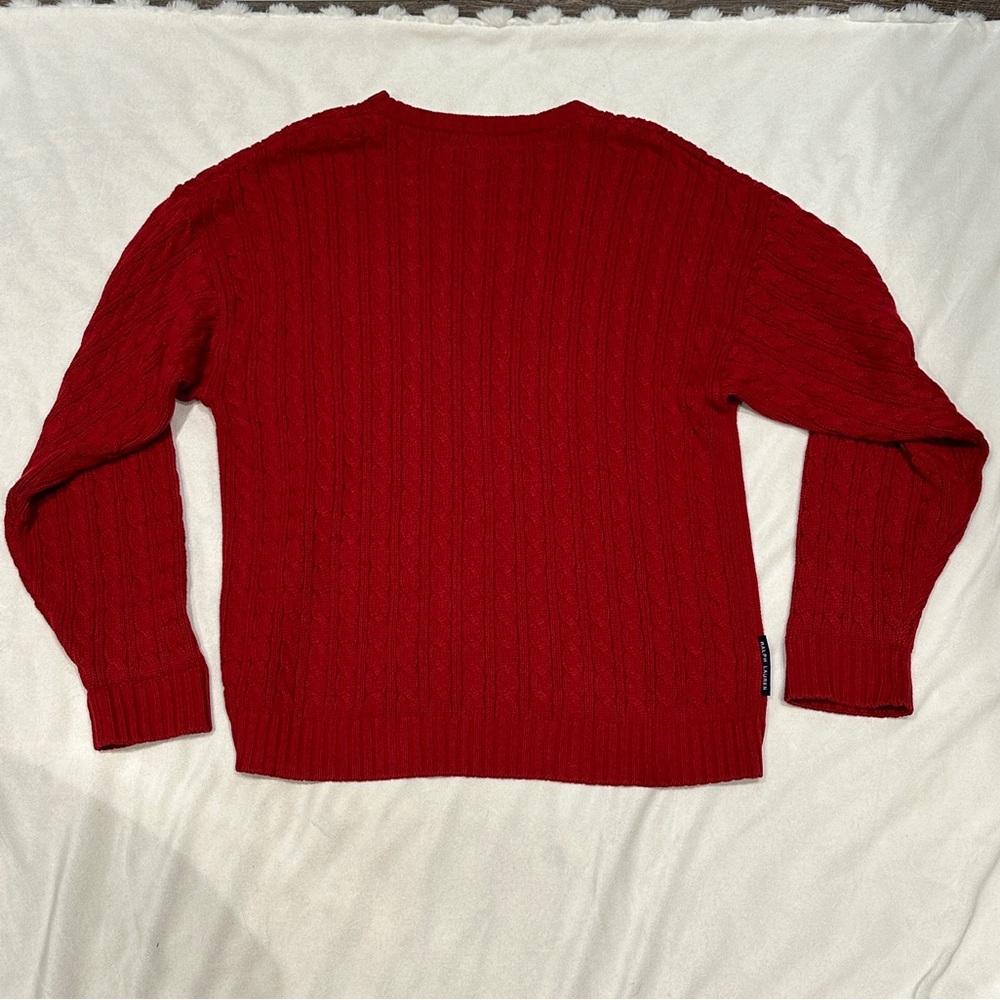 Chaps Ralph Lauren Red Hand Framed Sweater Large - Picture 6 of 8